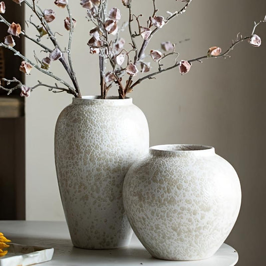 Serenity Ivory Textured Ceramic Vase